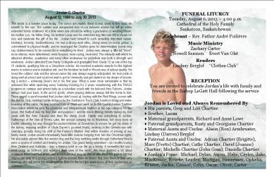 CHARTIER J inside of card